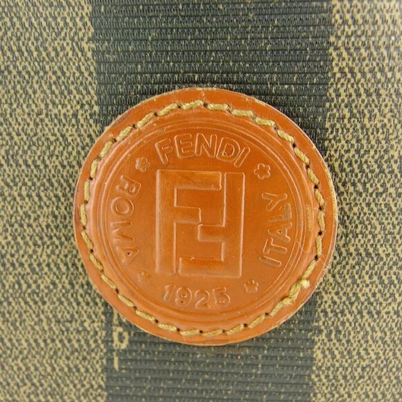 FENDI pouch pecan beige PVC ?~ leather Authentic - Picture 4 of 8